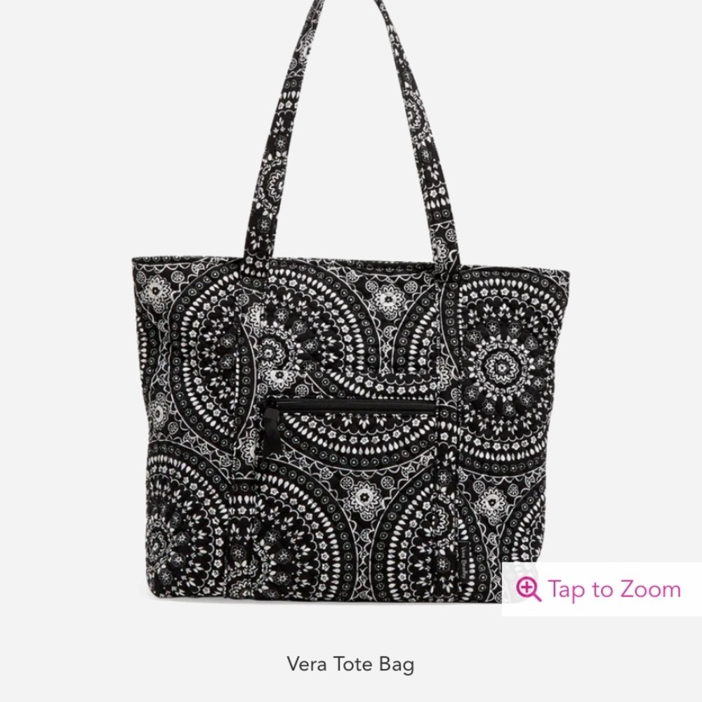 Vera Bradley Black Bandana Medallion Tote